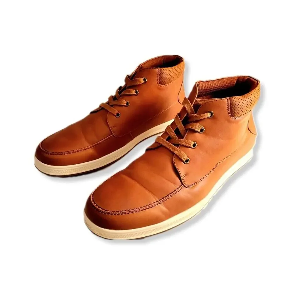 Men Brown Leather Chukka Ankle Boot 10.5 Classic Preppy Outdoors Traditional